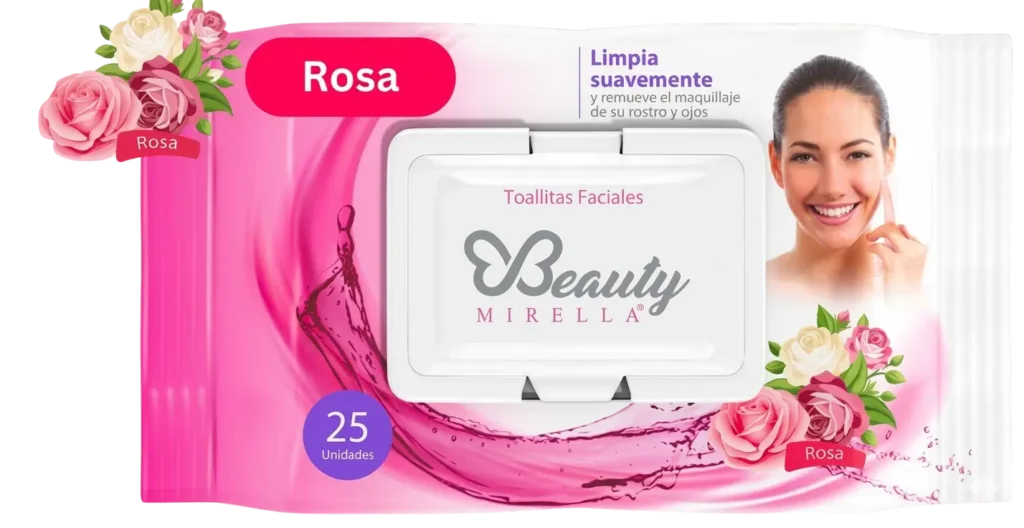 Caja de toallitas faciales aroma rosa