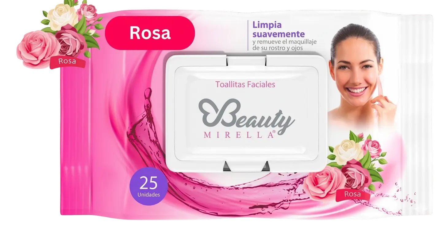 Caja de toallitas faciales aroma rosa