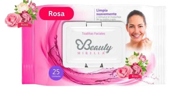 toallas faciales aroma rosa